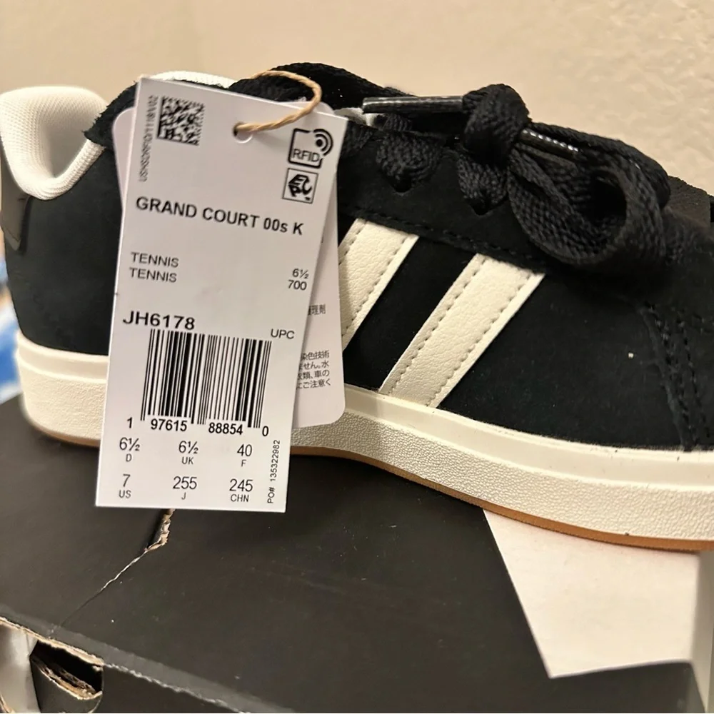 Adidas Black and Cream Sneakers